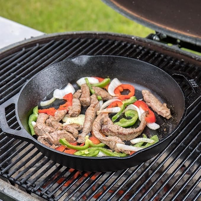 Lodge 12 Inch Pre-Seasoned Cast Iron Skillet - Dual Assist Handles - Use in the Oven,on the Stove,on-the Grill,or Over a Campfire - Black,(Pack of 3)
