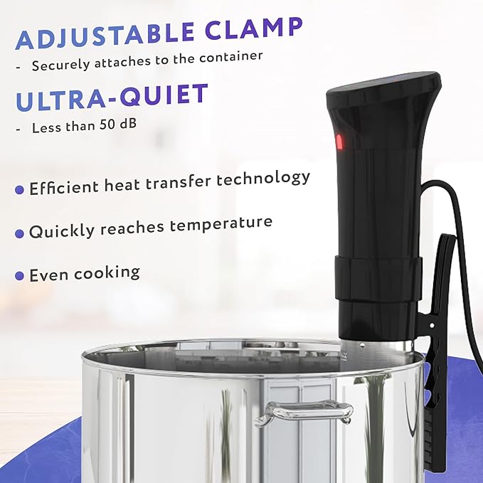 APQ Sous Vide Cooker 1100W, Professional Thermal Immersion Circulator Cooker with Adjustable Clamp, Sous Vide Machines with Temperature/Digital Timer, Ultra Quiet Sous Vide Precision Cooker