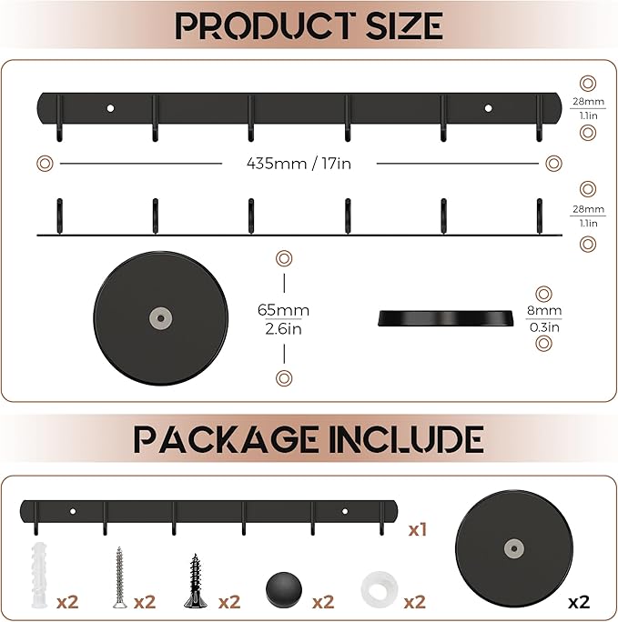 Magnetic Utensil Holder For Fridge, Heavy Duty Magnetic Coat Rack For Metal Door, Magnetic BBQ Tool Rack, Strong Magnet Bar With 6 Hooks Storage Hanger Hanging Kitchen Utensil, Coat, Towel, Grill Tool