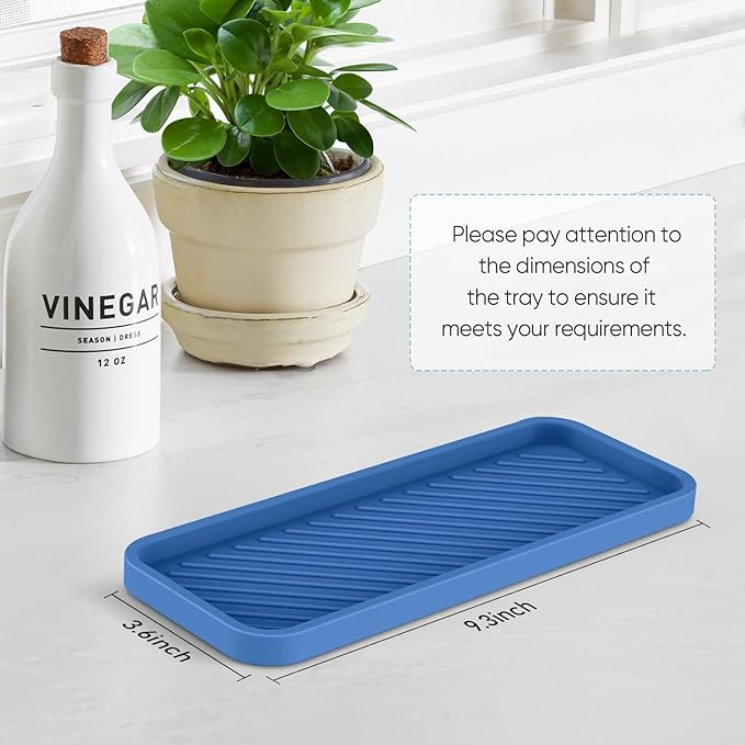 EG-SIPRO Kitchen Sink Organizer Tray,Sponge Holder for Kitchen Sink Bathroom Counter Tray Sponge Caddy Silicone Soap Holder for Soap dispenser, Bottle, Dishwashing Accessories(2-pack)