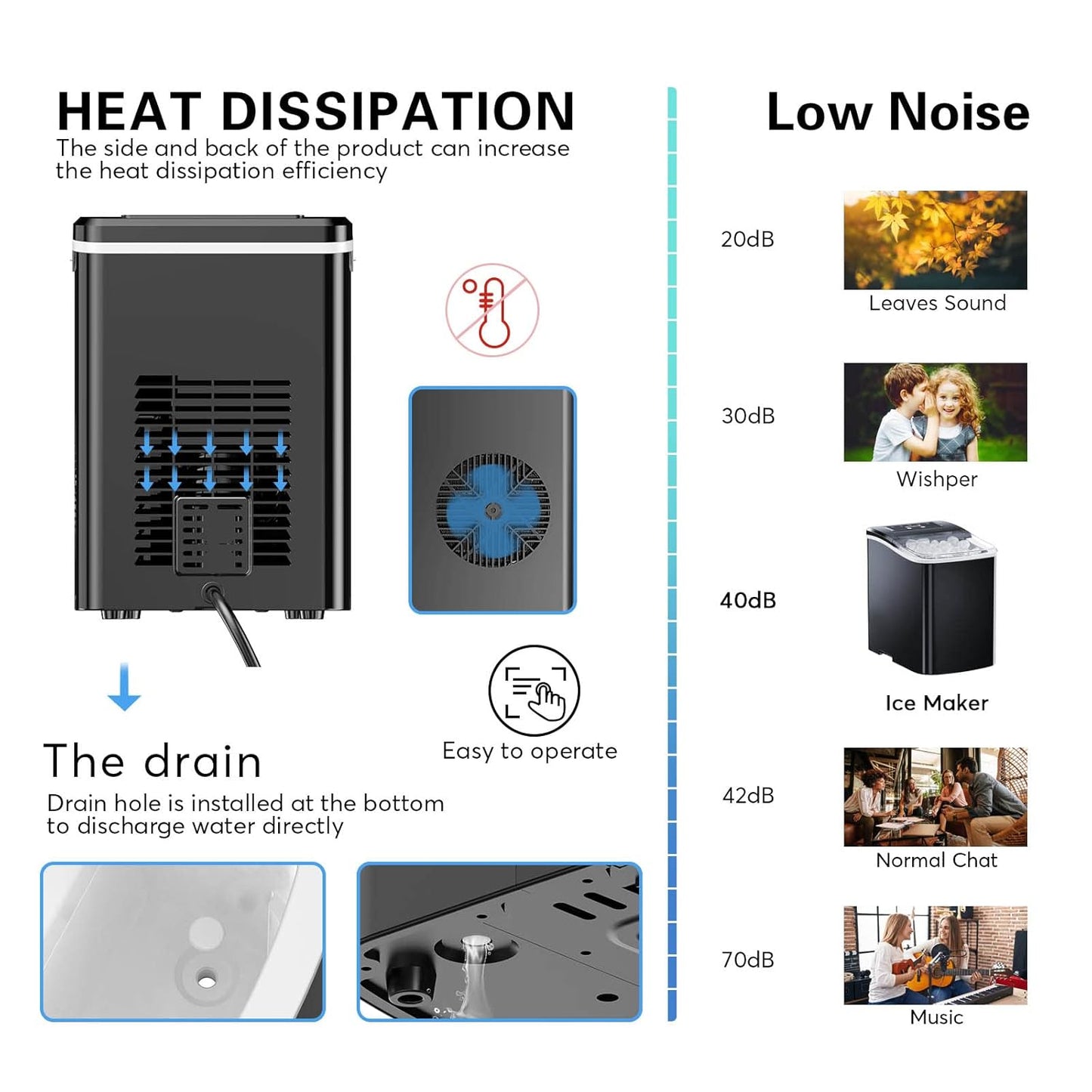 Portable Countertop Ice Maker Machine - with Ice Scoop, Basket, Makes 9 Ice Cubes in 8 Minutes, 26lbs/24 Hours, Self-Cleaning Countertop Ice Maker for Home/Office/Kitchen/Camping, Black