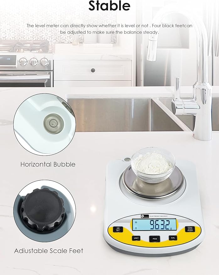 CGOLDENWALL Precision Lab Scale 1000gX0.01g Analytical Electronic Balance Digital Laboratory Scale Precision Jewelry Scales Kitchen Precision Weighing Electronic Scales Calibrated 110V (1000g, 0.01g)
