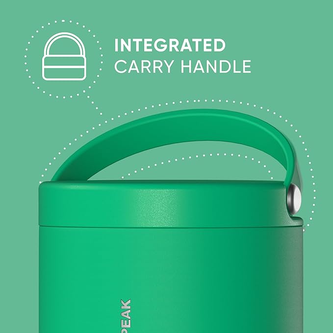 Hydrapeak 18oz Stainless Steel Vacuum Insulated Food Jar | Hot Food and Cold Food, Wide Mouth Leak-Proof Soup for Adults, 10 Hours Hot and 16 Hours Cold (Jade)
