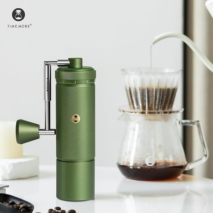 TIMEMORE S3 Manual Coffee Grinder with External Adjustment and Stainless Steel Patented Burr，Hand Coffee Grinder High Presicion Premium Expresso Coffee Grinder Chestnut S3 - Green