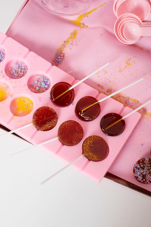 The Cookie Cups Lollipop Making Kit for Kids - Create 12 Delicious and Colorful Lollipops, Candy Making Kit for Boys and Girls, Kids Cooking Set