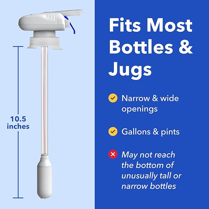 Magic Tap Automatic Drink Dispenser for Fridge, White (3 Pack), No Spill Milk Dispenser for Fridge, Automatic Milk Dispenser Pump for Gallon Jugs, Water & Juice, Fits Most Bottles, Batteries Required