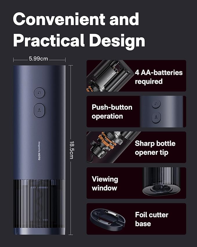 HOTO Electric Wine Opener Bundle with Electric Spin Scrubber