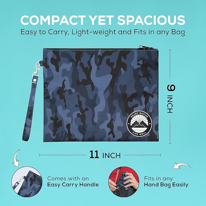 Enjoy Native Smell Proof Bag with Lock 11" x 9", Smell Proof Container, Dog Tested Odor resistant Bags, Best Zipper odor sealing pouch for Herbs, Coffee & Travel Medicine, Scent resistent Containers