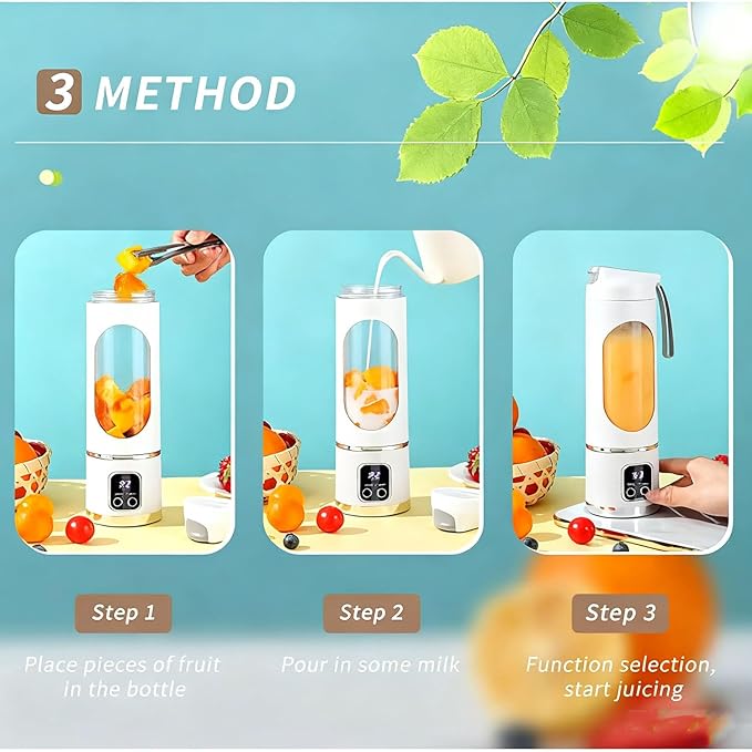 Digital Multimode Juicer Blender - Smart Led Display, Portable Usb Personal Electric Blender, Juicer Shakes And Smoothies Blender For Smoothies Liquid Diet, Shakes, Leak Proof Design (2PC-C)