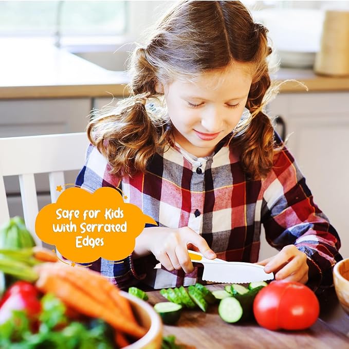 Knives for Kids, 6-Piece Kitchen Cooking and Baking Knife Set, Children's Knives for Real Cooking, BPA-Free Kids' Toddler Tool