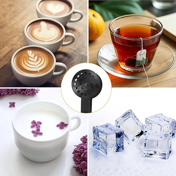 Tea Bag Squeezer Tongs, Stainless Steel Teabag Strainer Dispenser Gripper Picker Accessories for Tea Drinkers Gifts(Black)