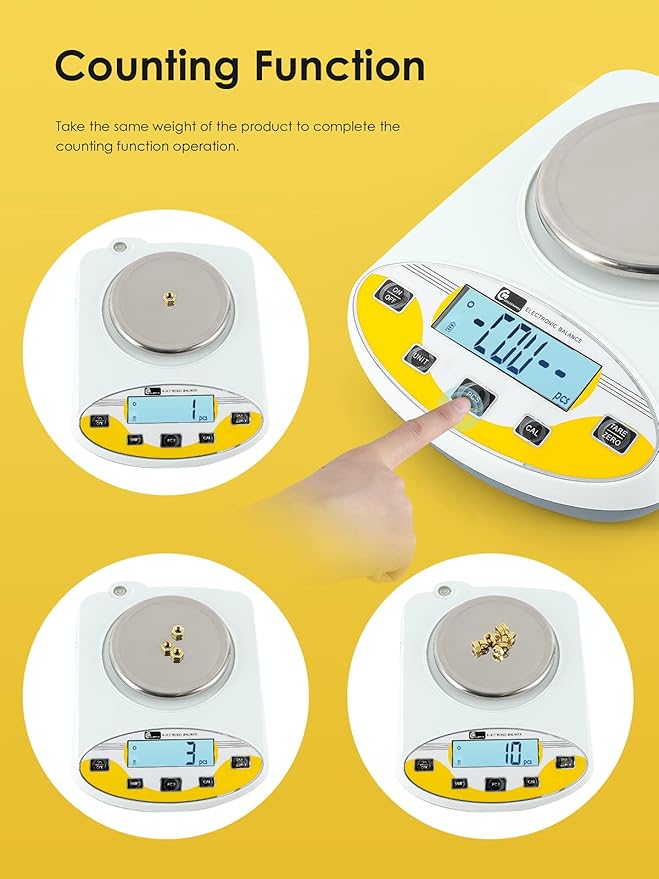 CGOLDENWALL Lab Scale 3000gX0.01g Analytical Electronic Balance Digital Laboratory Scale Precision Jewelry Scales Kitchen Weighing Scales 0.01g Calibrated 110V (3000g, 0.01g)