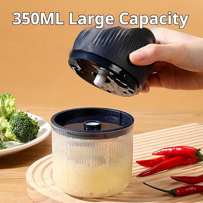 2026 Upgraded Electric Garlic Chopper, Mini Portable Veggie Cutter, USB Rechargeable, 350ML Portable Cordless Mini Food Processor for Nuts Chili Onion Minced Meat and Spices (White*1)