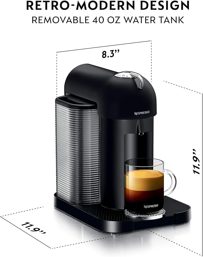 Breville Nespresso Vertuo Coffee and Espresso Machine, Matte Black & Capsules VertuoLine, Espresso Variety Pack, Medium and Dark Roast Espresso Coffee, 50 Count Coffee Pods, Brews 1.35 Ounce