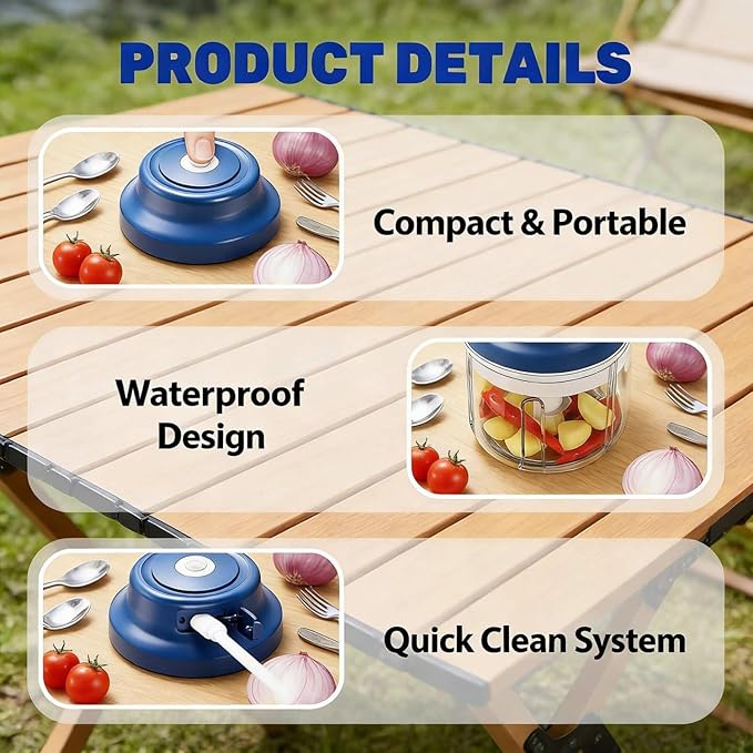 Electric Garlic Chopper Mini, Upgraded Rechargeable Veggie Chopper With Storage and Cover, One-Touch Food Processor with 4 Stainless Steel Blades for Onion Meat Chili Ginger (Green, 320ml)