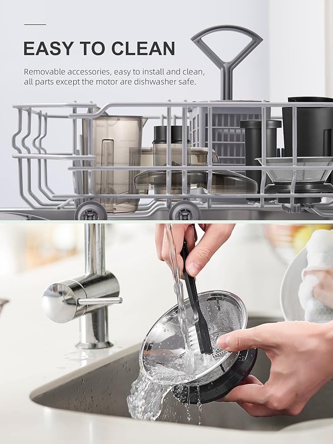 QCen Juicer Machine, 800W Centrifugal Juicer Extractor with 3” Wide Mouth Feed Chute for Fruits & Vegetables, Easy to Clean, Stainless Steel, BPA-Free
