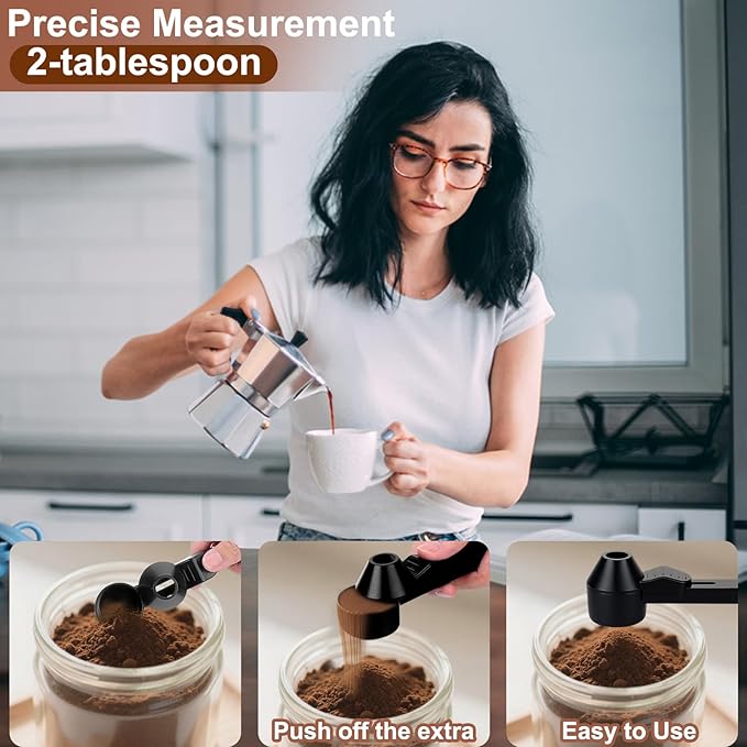 Palksky Coffee Scoop & Funnel for Reusable K Cup Refillable Coffee Pods,2 Tablespoon Coffee Measuring Scooper,2PCS