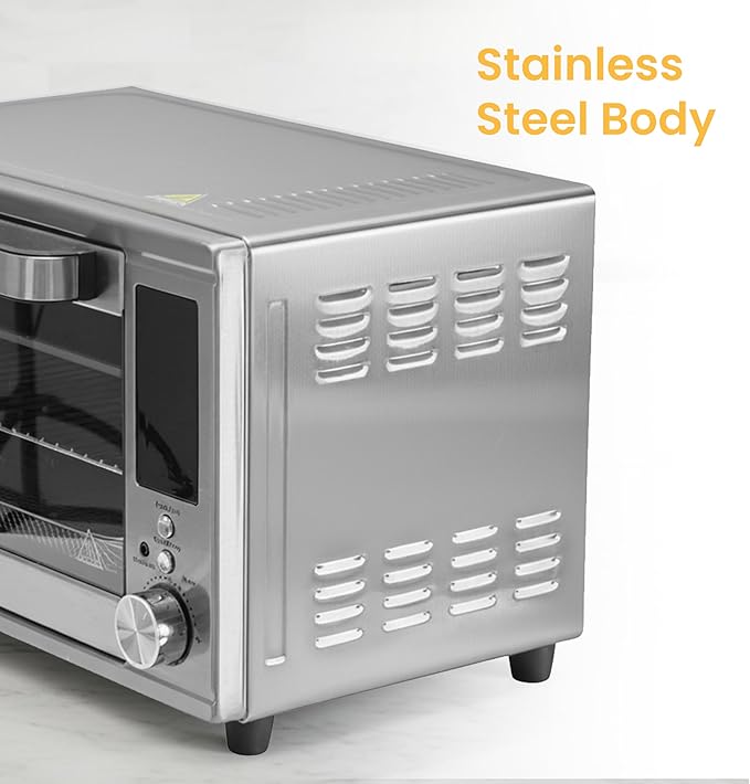 Simple Deluxe 29.6QT Air Fryer Toaster Oven Combo with Smart Probe, 12-in-1 Countertop Convection Oven, 450°F, Stainless Steel