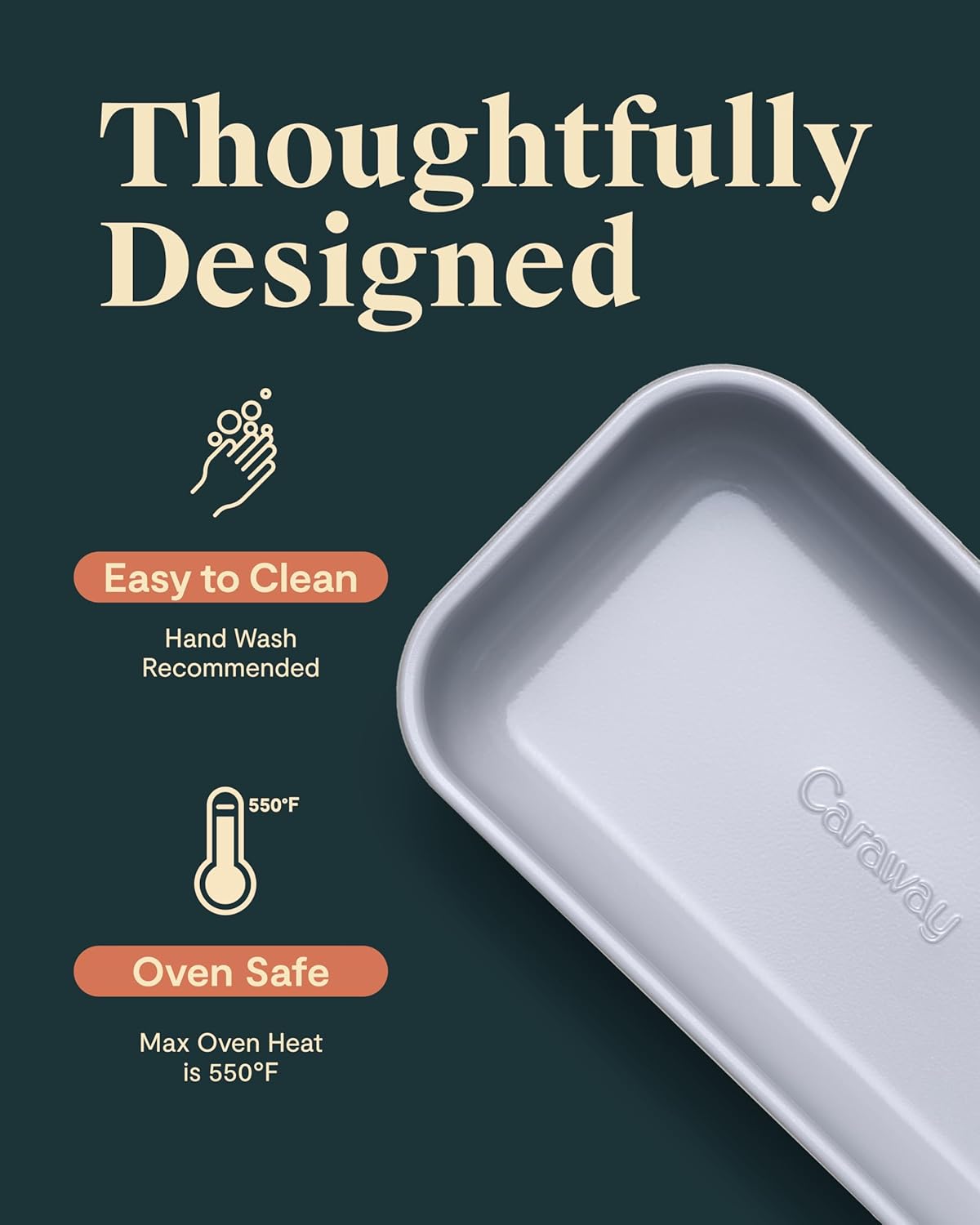 Caraway Non-Stick Ceramic 1 lb Loaf Pan - Naturally Slick Ceramic Coating - Non-Toxic, PTFE & PFOA Free - Perfect for Pound Cakes, Breads, & More - Navy