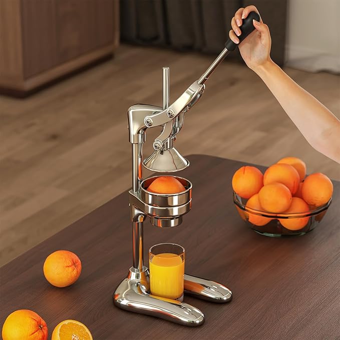 Nisorpa Manual Juicer Hand Press Commercial Citrus Juicer Machine Stainless Steel Fruit Squeezer Pomegranate Orange & Lemon Squeezer for Home Restaurant