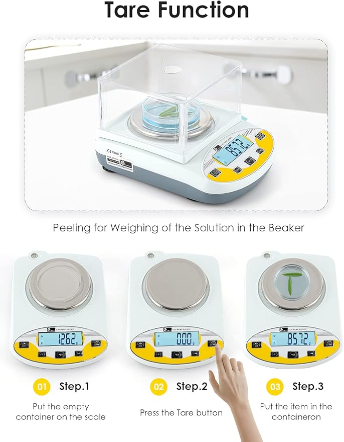 CGOLDENWALL Lab Scale 3000gX0.01g Analytical Electronic Balance Digital Laboratory Scale Precision Jewelry Scales Kitchen Weighing Scales 0.01g Calibrated 110V (3000g, 0.01g)
