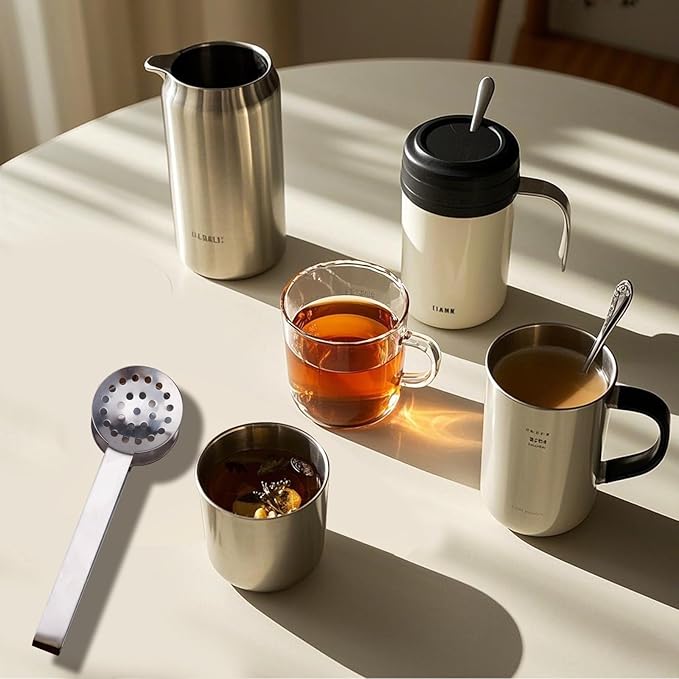 Tea Bag Squeezer Tongs, Stainless Steel Teabag Strainer Dispenser Gripper Picker Accessories for Tea Drinkers Gifts (Silver)