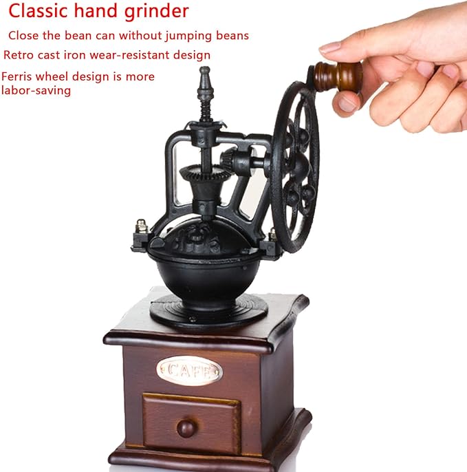 Manual Vintage Style Hand Coffee Grinder, manual coffee grinder with handle,Roller Mill