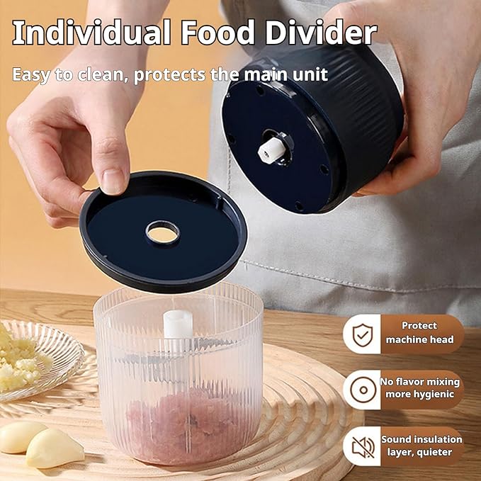 2026 Upgraded Electric Garlic Chopper, Mini Portable Veggie Cutter, USB Rechargeable, 350ML Portable Cordless Mini Food Processor for Nuts Chili Onion Minced Meat and Spices (2PCS-A)