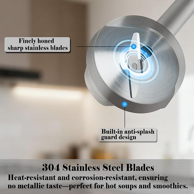 Handheld immersion Blender 11-Speed, 1000W Immersion Blender with Anti-Splash Design, Stainless Steel Blade for Blending Soup, Smoothies, Mayonnaise,Making Food Is More Convenient