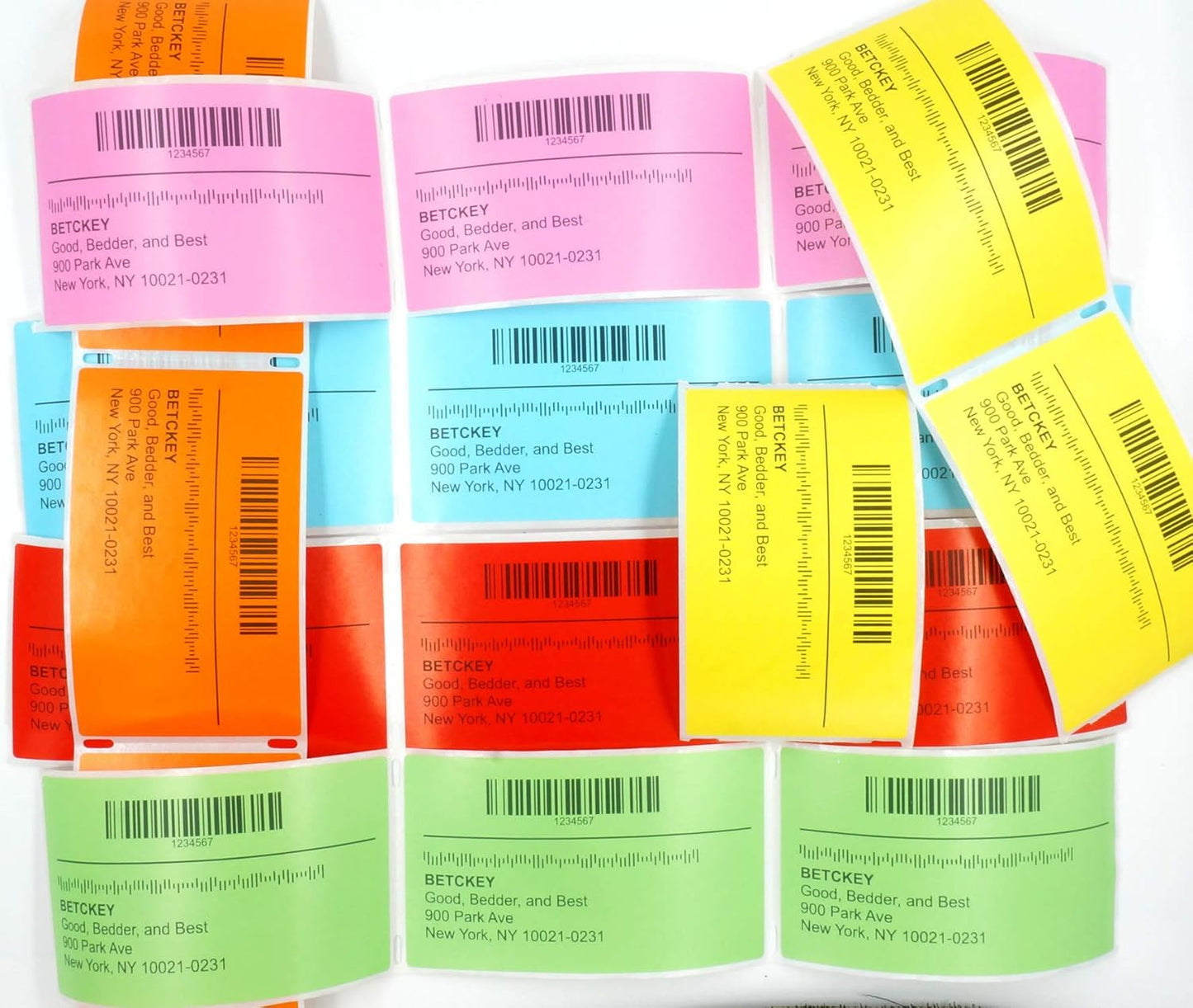 BETCKEY - 4" x 6.5" Large Shipping Labels & Multipurpose Compatible with Zebra & Rollo Label Printer,Premium Adhesive & Perforated[Light Blue, 6 Rolls, 1500 Labels]