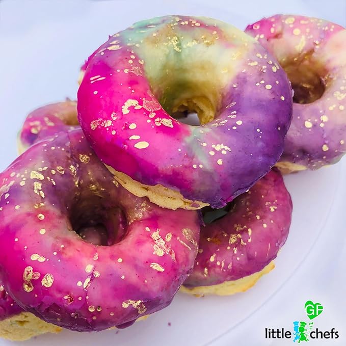 Little GF Chefs DIY Unicorn Donut Baking Kit for Kids | Gluten Free Rainbow Swirl Glaze Baking Supplies Gift Set with Icing Mix, Ingredients, Step-by-Step Instructions Dessert Kids Birthday Party