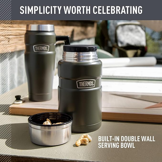 THERMOS Stainless King Vacuum-Insulated Food Jar, 24 Ounce, Midnight Blue