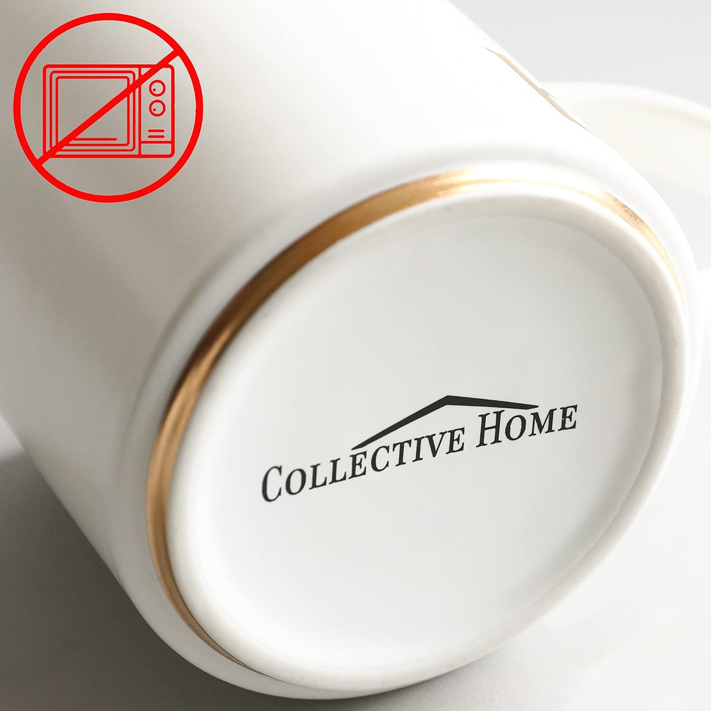 COLLECTIVE HOME - Monogram Ceramic Mugs, 15 oz Golden Initial Coffee Cups, Elegant Alphabet Tea Mugs, Elegant Personalized Mug with Gift Box, Unique Mug with Double Side Capital Letter (W)