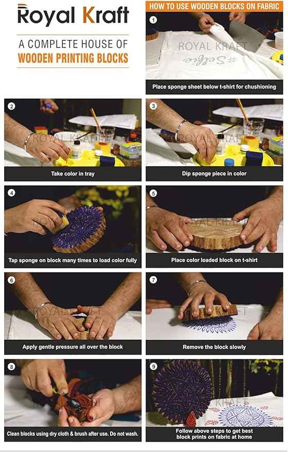 Royal Kraft Assorted Wooden Block Printing Stamps (Set of 25) Bulk01_25B