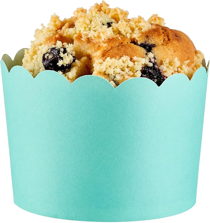 Restaurantware Baking Cups 200 Pack of 10 oz Paper Cupcake Liners Greaseproof Scalloped Oven-Safe Elegant Dessert Muffin Cups Disposable for Parties