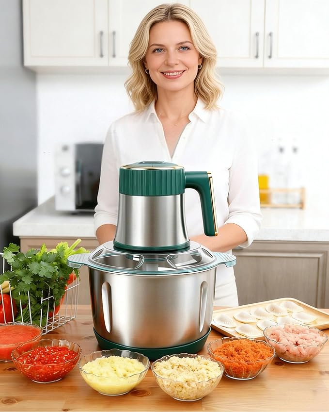 Electric Meat Grinder, 500W 5-Speed 5L Stainless Steel Food Processor, Multifunctional for Dough, Meat, Nuts & Vegetables, Hand Wash Only with Detachable Parts