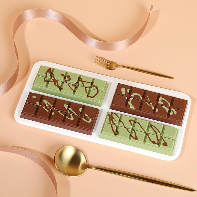 Chocolate Molds - Non-Stick Chocolate Bar Mold, Break Apart Chocolate Bar Maker Food Grade Deep Chocolate Bar Mold For Making Candy Knafeh Pistachio Chocolate Bar - Set of 2