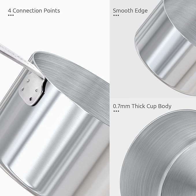Measuring Cups and Spoons Set: U-Taste 18/8 Stainless Steel 10 Pieces Stacking Kitchen Baking Cooking Food Measure Set 5 Cups 5 Spoons with Strengthened Weld Joints (Multicolors, Upgraded Version)