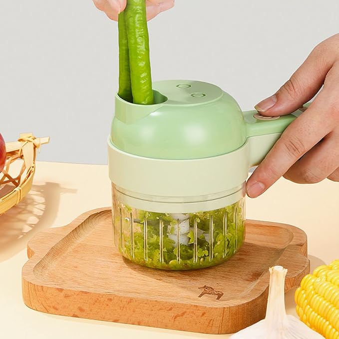 4 in 1 Electric Food Chopper Mini 200ml USB Rechargeable Handheld Wireless Garlic Processor