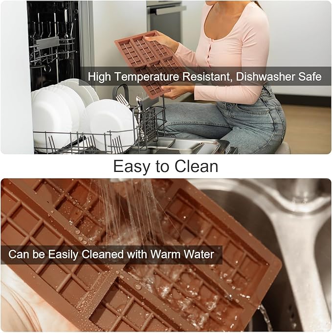Chocolate Mold, Food-Grade Chocolate Silicone Molds, DIY Chocolate Bar Mold, Chocolate Chip Mold for Stuffed Bar, Premium Candy Bar Mold, Easy to Clean and Reusable