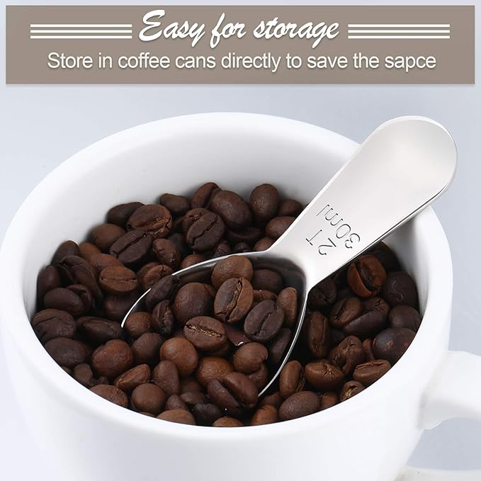 Patelai 3 Pieces Coffee Scoop Tablespoon Measuring Spoons Stainless Steel Coffee Scoops Short Handle Tablespoon for Tea Sugar Kitchen Gifts(30 ml,Silver)