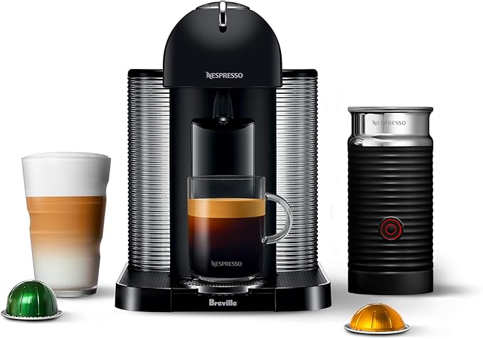 Breville Nespresso Vertuo Coffee and Espresso Machine, Matte Black & Capsules VertuoLine, Espresso Variety Pack, Medium and Dark Roast Espresso Coffee, 50 Count Coffee Pods, Brews 1.35 Ounce