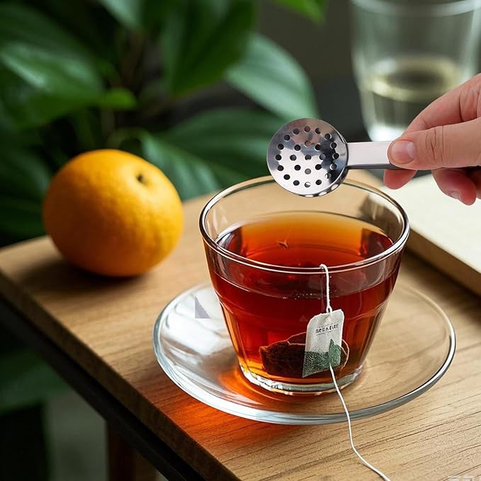 Tea Bag Squeezer Tongs, Stainless Steel Teabag Strainer Dispenser Gripper Picker Accessories for Tea Drinkers Gifts (Silver)