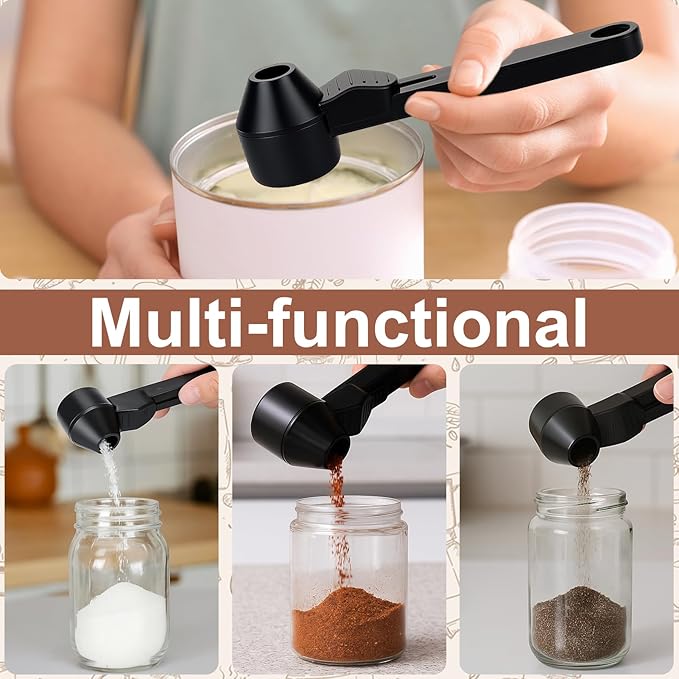 Palksky Coffee Scoop and Filter Cup for Keurig 1-Stream Refillable Coffee Pods, Reusable K Cup Filter for Single Serve Coffee Maker, 2 Tablespoon Slide Coffee Measuring Funnel Scooper