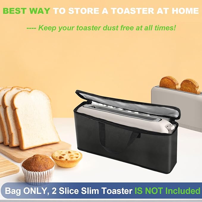 Carrying Bag for Bella 2 Slice Slim Toaster, Portable Outdoor Toaster Travel Carrier Bag Case for Bella, Waterproof & Heat-Resistant 2 Slice Bread Maker Bag with Aluminum Foil Lining