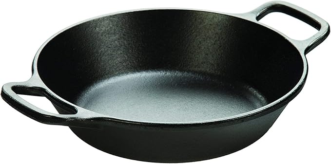 Lodge Seasoned Cast Iron Dual Handle Pan - Cast Iron Frying Pan - Even Heat Distribution - Oven & Stovetop Safe - PFAS-Free, Non-Toxic Cookware - 8 Inch