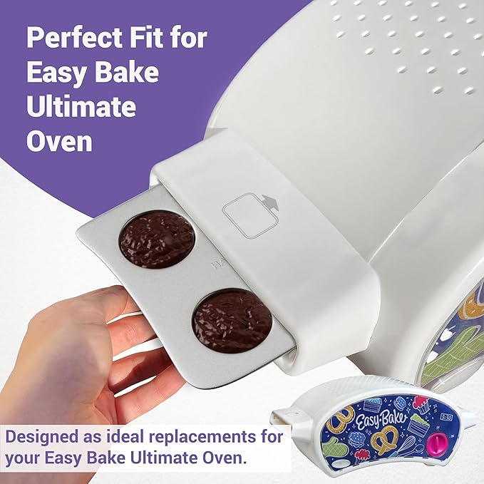 Doll Buddies Kids’ Complete Oven Pan Set for Easy Bake Ultimate Oven | 75 Cupcake Liners (15 More Than Others) | Cupcake, Circle, Heart & Rectangular Bake Pans | Gift Accessories for Easy Bake Mixes