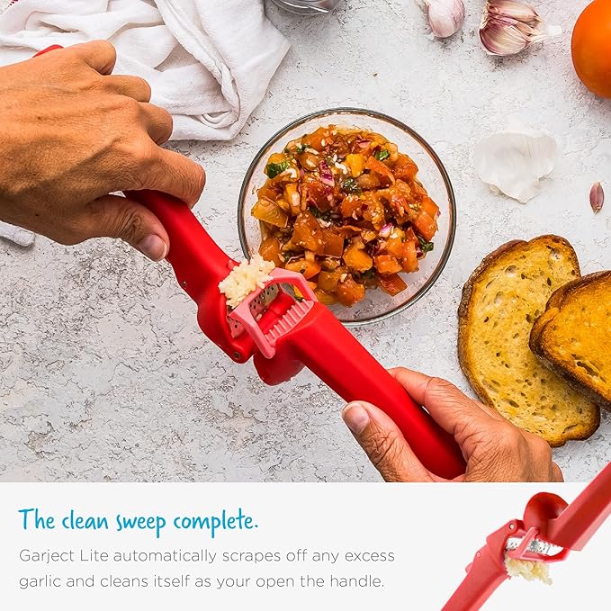 Dreamfarm Garject Lite 2-In-1 Garlic Peeler, Garlic Press & Mincer with Garlic Peel Ejector, Nylon - Black