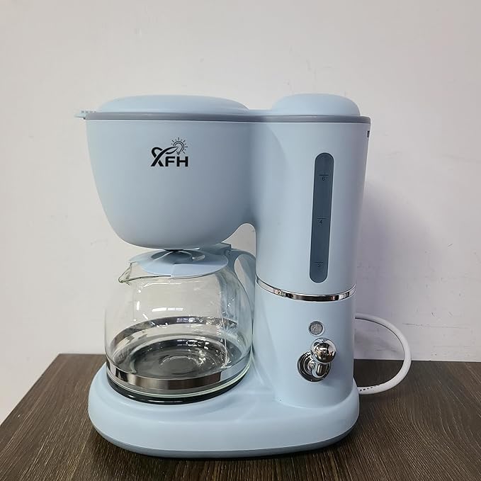 XFH_,Coffee makers, electric – Compact and User-Friendly with Auto Pause & Serve, Reusable Filter, Office & Dorm Use, Blue
