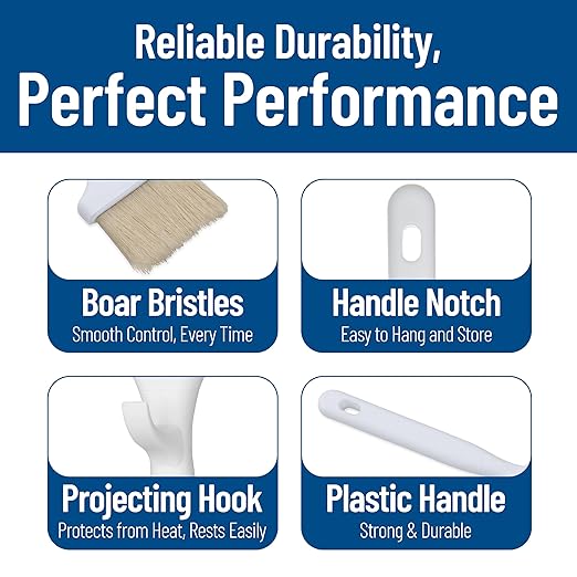 SPARTA 4040202 Meteor Nylon Basting Brush With Nylon Bristles, 3 Inches, White, (Pack of 12)